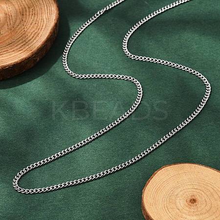 Non-Tarnish Unisex 304 Stainless Steel Curb Chain/Twisted Chain Necklaces STAS-D0002-34P-1