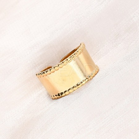 304 Stainless Steel Open Cuff Rings for Women RJEW-K309-07G-1