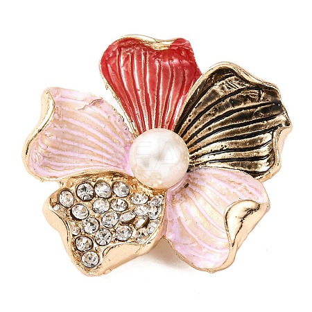 KC Gold Plated Alloy Crystal Rhinestone Brooches LS-JEWB-L017-06KCG-1
