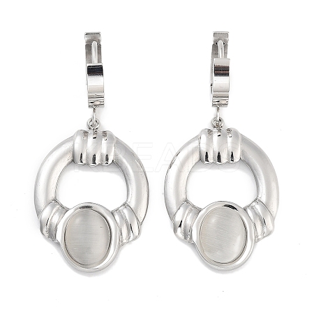 Ring 304 Stainless Steel Dangle Earrings EJEW-L283-083P-1