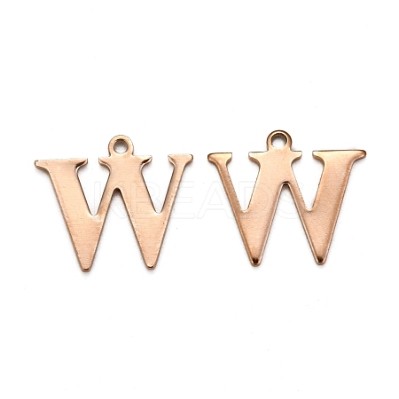 Ion Plating(IP) 304 Stainless Steel Alphabet Charms STAS-H122-W-RG-1
