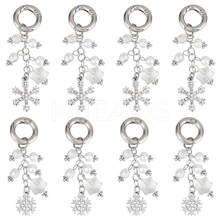 Christmas Snowflake Alloy Bookmarks Pendant Decoration HJEW-SC0001-81-1