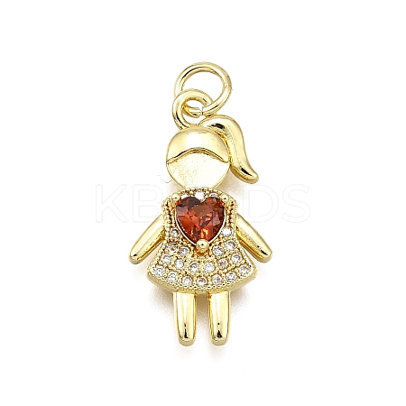 Brass Micro Pave Cubic Zirconia Pendants KK-Z100-19G-02-1