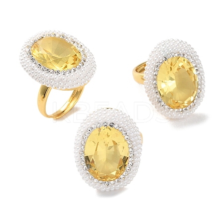 Adjustable Brass Micro Pave Cubic Zirconia Rings RJEW-K286-03G-1