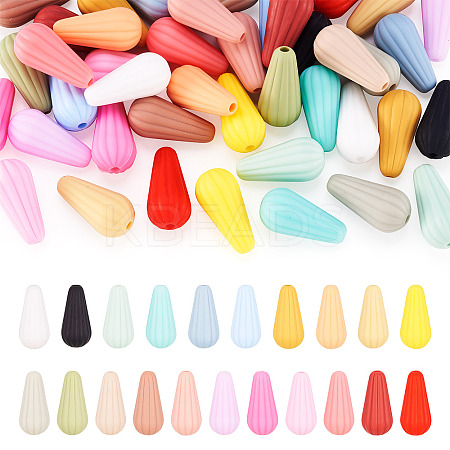 42Pcs 21 Colors Silicone Focal Beads SIL-TA0001-08-1