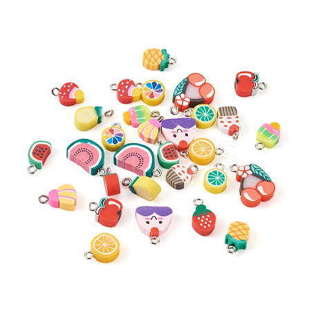 150Pcs 15 Style Handmade Polymer Clay Charms CLAY-CD0001-09-1