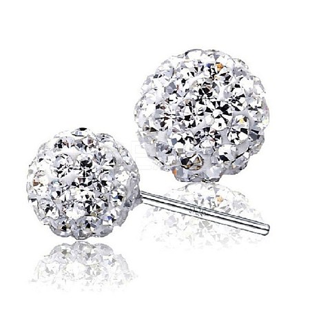 Brass Ball Stud Earrings EJEW-BB42387-A-1