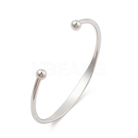 304 Stainless Steel Cuff Bangles for Women BJEW-K252-06P-1