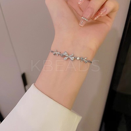Alloy Micro Pave Clear Cubic Zirconia Slider Bracelets WG9EBEA-02-1