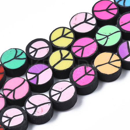 Handmade Polymer Clay Bead Strands CLAY-N006-80-1