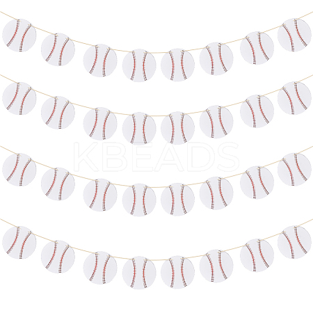 8 Bags Paper Baseball Hanging Banner AJEW-FH0006-97-1