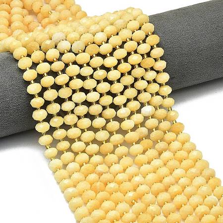 Natural Yellow Jade Beads Strands LS-G-P573-A50-01-1