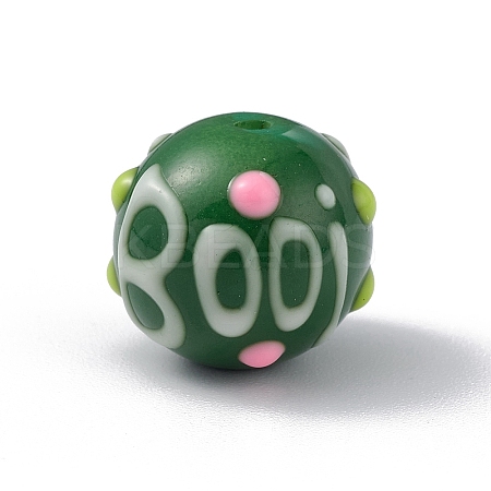 Opaque Painted Glass Beads LS-GLAA-B001-01D-1