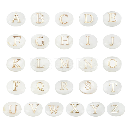 26Pcs 26 Styles Natural White Shell Oval Beads BSHE-PH0001-59-1