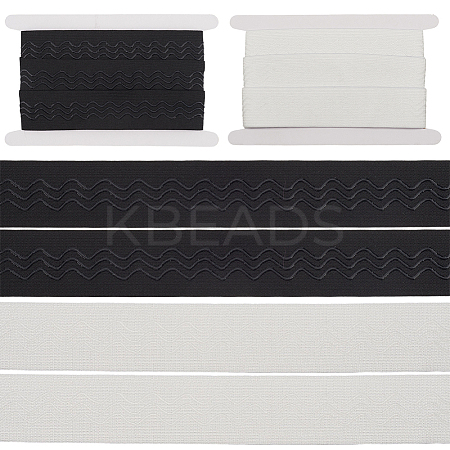 5M 2 Colors Polyester Non-Slip Silicone Elastic Gripper Bands for Garment Sewing SRIB-GF0001-46-1