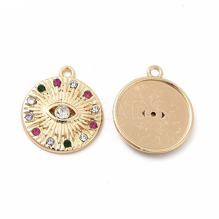 Rack Plating Eco-friendly Alloy Rhinestone Pendants FIND-A025-02G-1
