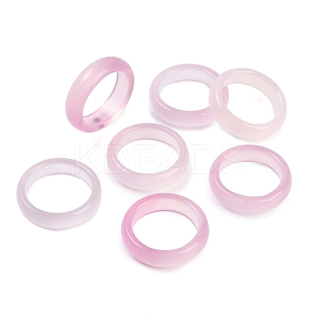 Dyed & Heated Natural Agate Finger Rings for Women RJEW-Z075-02E-1