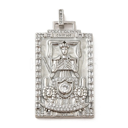 Brass Micro Pave Cubic Zirconia Pendants with Enamel KK-H458-01P-17-1
