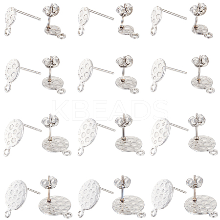 SUNNYCLUE 48Pcs 4 Style 304 Stainless Steel Stud Earring Findings STAS-SC0007-31-1