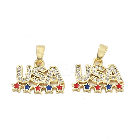 Brass Micro Pave Cubic Zirconia Pendants KK-H206-13G-1