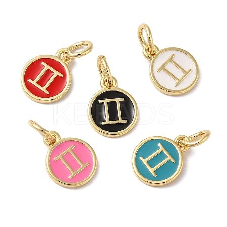 Real 18K Gold Plated Brass Enamel Charms KK-L216-001G-I-1