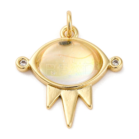Brass Micro Pave Cubic Zirconia Pendants KK-A233-02G-01-1