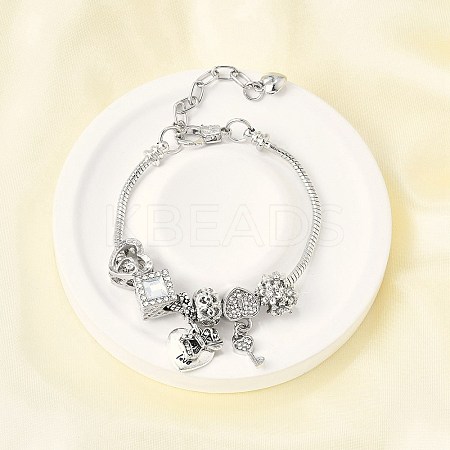 Alloy European Beads Charm Bracelets BJEW-F495-04P-1