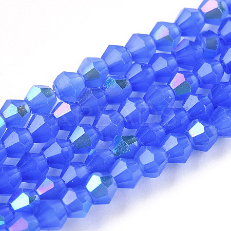 Imitation Jade Electroplate Glass Beads Strands EGLA-A039-J2mm-L04-1
