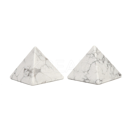 Natural Howlite Orgonite Pyramid Display Decorations G-C186-07F-1
