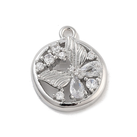 Brass Pave Clear Cubic Zirconia Pendants LS-KK-Z061-19P-1