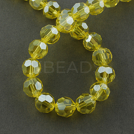 Faceted(32 Facets) Electroplate Glass Bead Strands X-EGLA-R015-8mm-26-1
