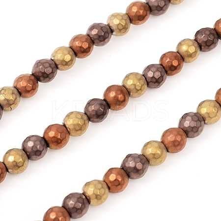 PVD Vacuum Plating Non-magnetic Synthetic Hematite Beads Strands G-F682-01A-1