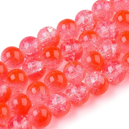 Transparent Crackle Baking Paint Glass Beads Strands X1-DGLA-T003-01A-12-1