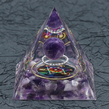 Resin Orgonite Pyramid PW-WG36540-04-1