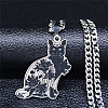 201 Stainless Steel Enamel Pendant Necklaces NJEW-P293-03P-1