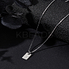 1Pc Stainless Steel Letter Rectangle Pendant Necklaces NJEW-LP0001-34A-P-3