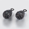 Brass Micro Pave Cubic Zirconia Charms ZIRC-G132-62B-1