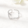 304 Stainless Steel Open Cuff Rings for Women RJEW-K313-13P-2