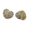 Sparkling Acrylic Heart Beads with Rhinestone Embellishment OACR-NH0001-02B-05-2