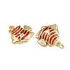Brass Enamel Fish Pendants KK-I377-05G-B04-2