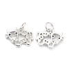 Brass Clear Cubic Zirconia Charms ZIRC-B010-22P-2