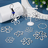 16Pcs 8 Styles Tibetan Style Alloy Flower Pendants FIND-GA0007-06-4
