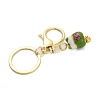Fortune Cat Porcelain Pendant Keychain KEYC-G064-02G-3