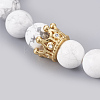 Natural Howlite Beads Stretch Bracelets BJEW-JB03915-01-2