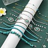 10Pcs Synthetic Turquoise & Brass & Alloy Chain Baseball Cap Chain HJEW-YW00096-4