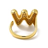 Letter Brass Micro Pave Clear Cubic Zirconia Open Cuff Ring for Women RJEW-N046-03W-G-3