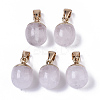 Top Golden Plated Natural Quartz Crystal Pendants G-T131-03O-1