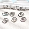 Brass Micro Pave Cubic Zirconia Hoop Earrings EJEW-P322-01P-1