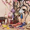 9Pcs 9 Colors Flower Pattern Brocade Bag Tassel Pendant Decorations HJEW-NB0001-97-4