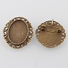 Vintage Alloy Brooch Cabochon Bezel Settings X-PALLOY-O038-30AB-NF-1
